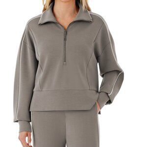 Member's Mark Women's Track Light Green Jacket Half-Zip Pullover